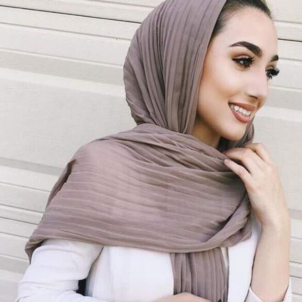 

big size 90*180cm crumple bubble chiffon solid crinkled shawls pleat headband hijab muslim wraps scarves/scarf