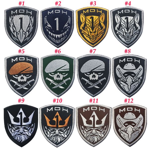 

custom patch project medal of honor moh golden eagle wolf skull tactical morale patches army embroidery patches, Black