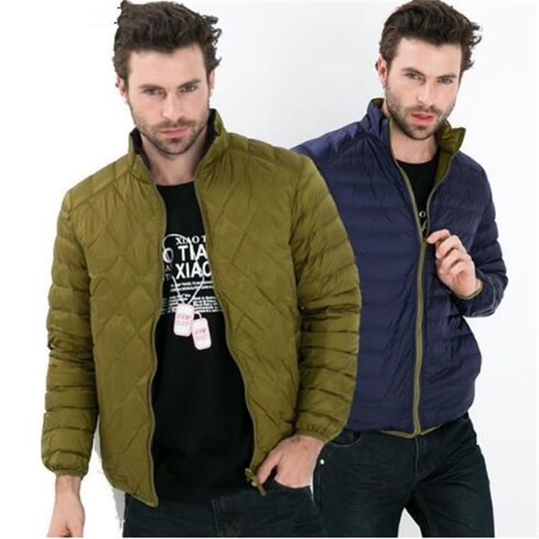 

winter jacket men ultralight down coat jackets white duck down parkas 2018 plus size xxxl, Black;white