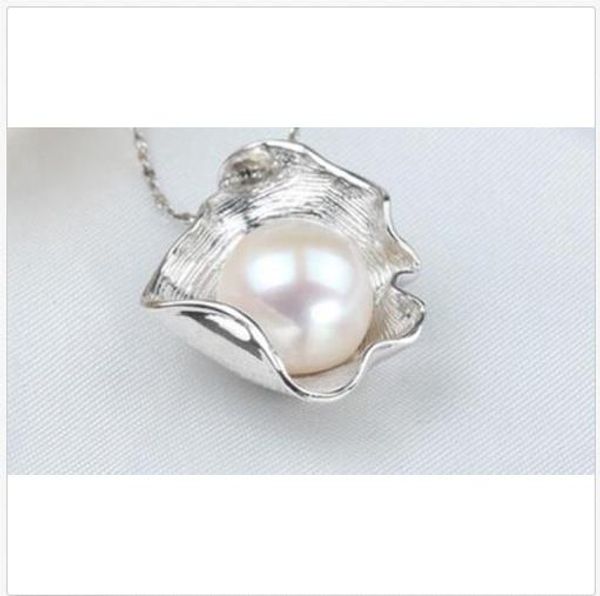 

huge aaa10mm natural freshwater cultured pearl necklace & pendant alloy, Silver