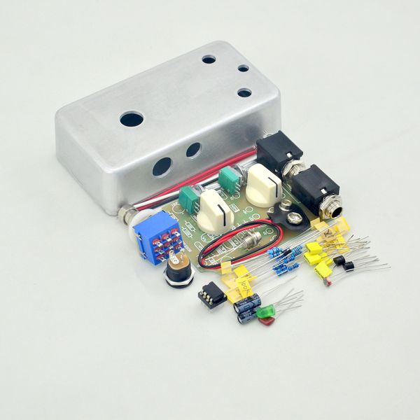 Nwe Kit pedale effetto compressore fatto a mano fai-da-te Kit di pedali stompbox per chitarra preforati in metallo pieno