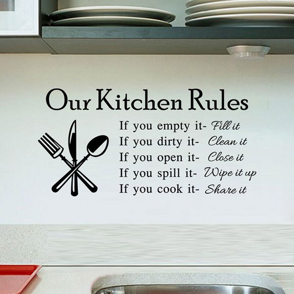 Kitchen Rules Living Room Kitchen Vinyl Wall Stickers For Kids
