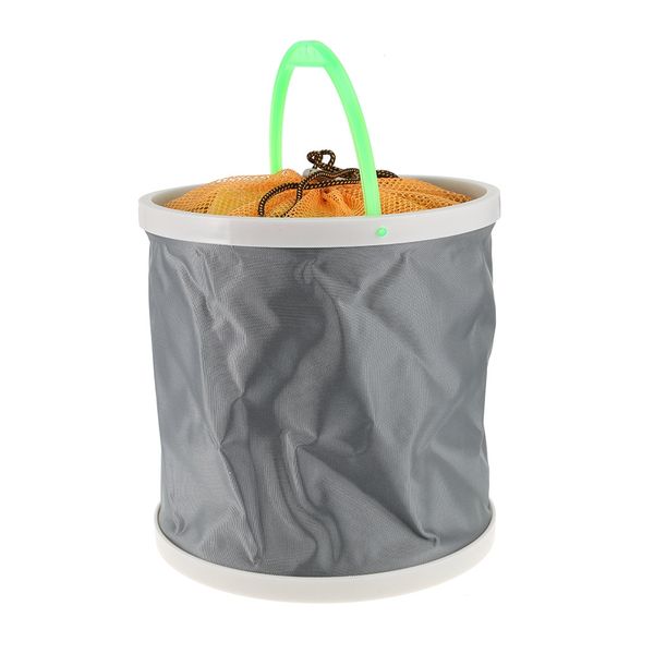 

portable canvas folding bucket for outdoor camping fishing car washing pop-up (folding) fishing bucket jute storage bag laundry