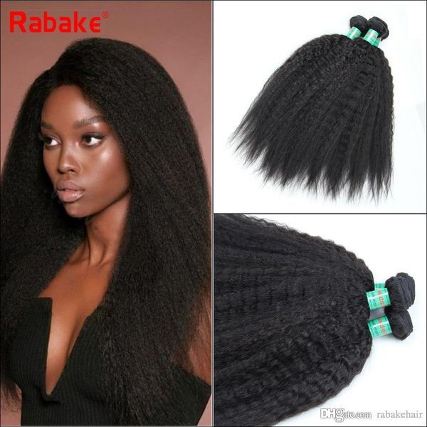 Brazilian Human Hair Weave Bundles Kinky Straight Rabake 8a