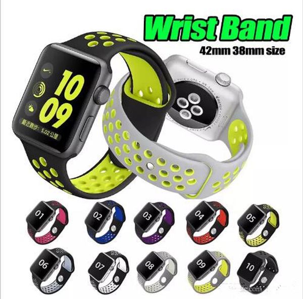 

2019 38 42mm 40mm 44mm port ilicone more hole loop trap band watchband for apple watch iwatch erie 1 2 3 4 trap band wri t bracelet