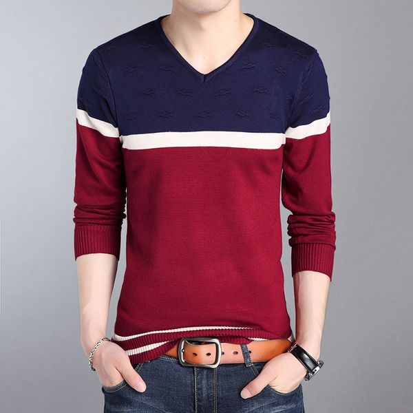 

new men brand casual sweaters autumn winter warm pullover knitted striped sweater thick jersey clothing dropshipping, White;black
