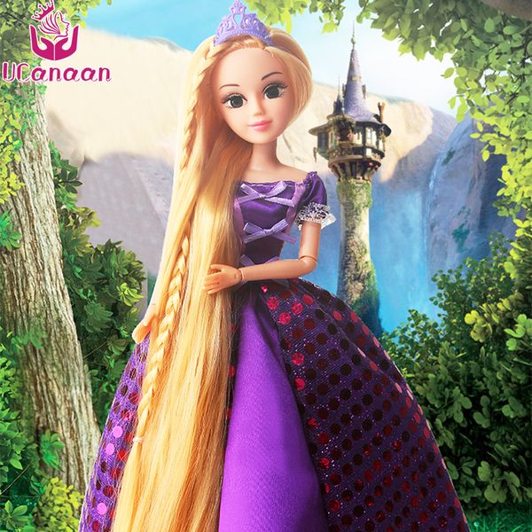 Accessories Dolls Ucanaan 30cm Princess Dolls Rapunzel Long Hair