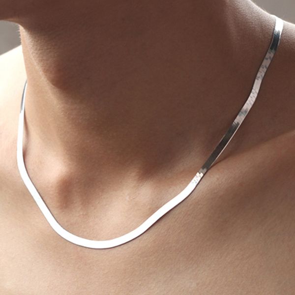 

18-20". fashion good 925 sterling silver/golden jewelry women /man 4mm wide herringbone/slip chain jewelry necklace ne39