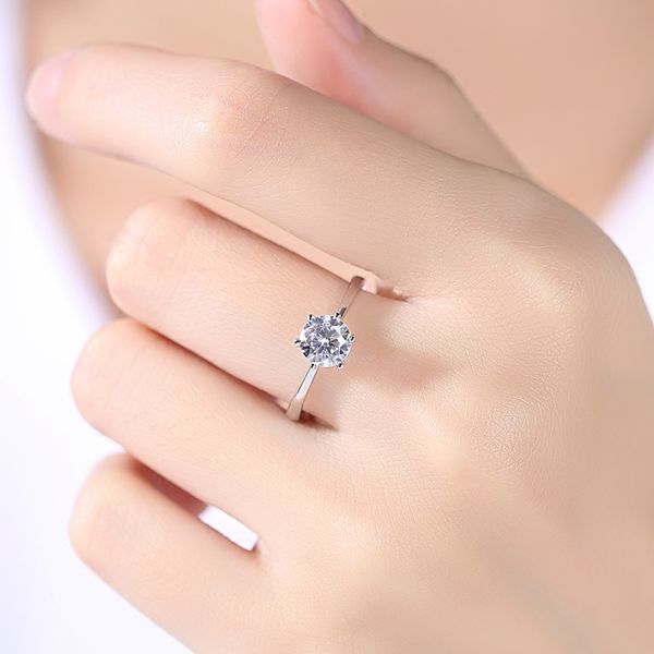 

925 pure silver imitation diamond ring., Golden;silver