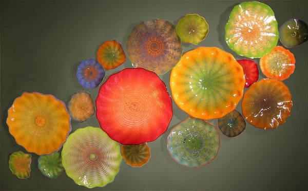 

гостиная большое окно декор стены современные murano flower wall art plate элегантные красочные пластины для украшения дома