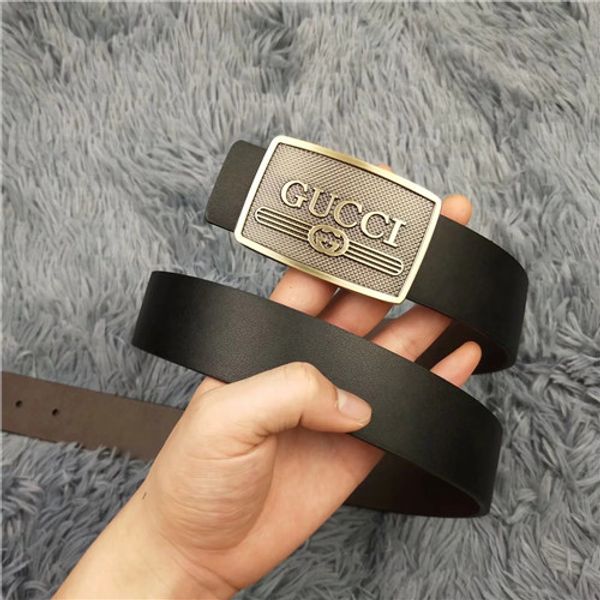 

New Fashion Mens Business Belts Luxury Ceinture Automatic Buckle Genuine Leather Belts For Men Waist Belt Free Shipping