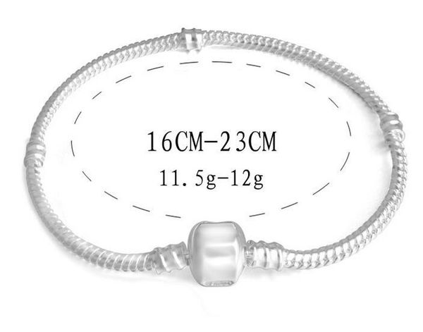 

sell 925 sterling silver brac 3mm snake chain fit pandora charm bead bangle bracelet jewelry gift for men women pulseras charms, Golden;silver