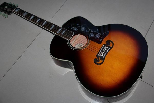 

оптовая gibsonsj 200 акустическая гитара сделано из твердой части maple пихты top maple и обратно в yeiiow / черный 121202