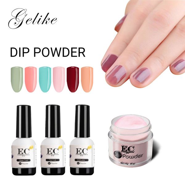 

gelike natural resin raw material dipping powder nails 10g/pcs style design powder polish soak off dip nail art, Silver;gold