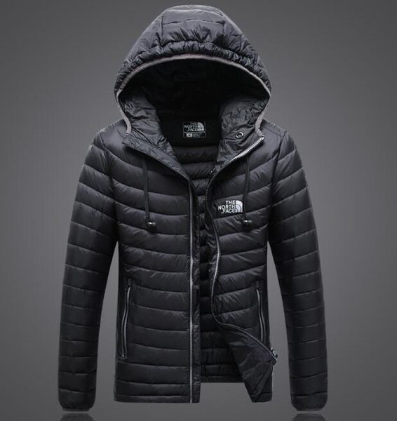 

лучшее качество зимних мужчин вниз толстовки north куртка ветрозащитного кемпинг ский теплые вниз пальто открытого повседневного капюшон спо, Black