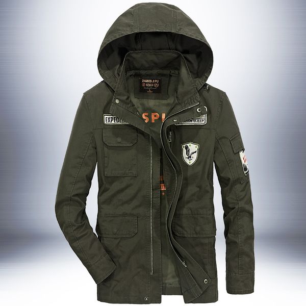 

afs zhan di ji pu 2018 new men plus size m- 4xl new autumn winter cotton coat jacket man hooded outwear brand jackets top, Black;brown