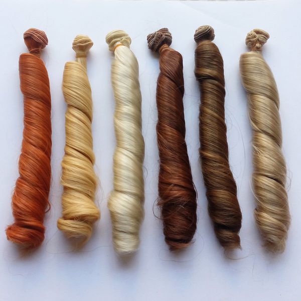 

5pcs/lot new diy bjd hair wig high-temperature wire curly doll wigs hair 25cm