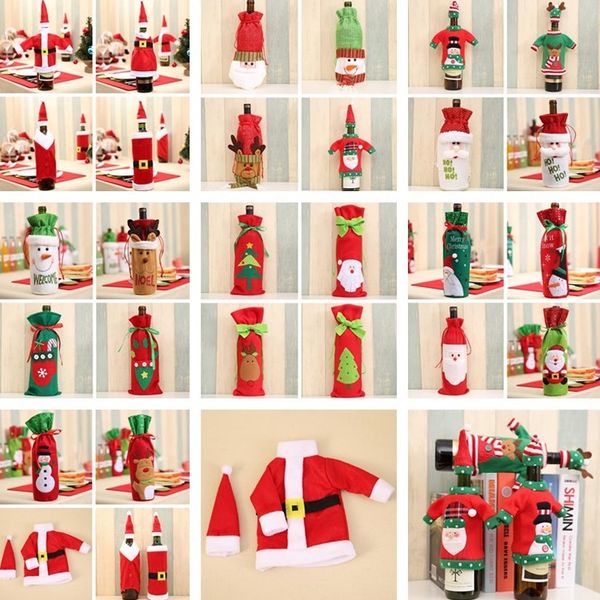 

christmas fashion decoration wine bottle bag cartoon bottles sleeve champagne red wine bottle cover table wine bottle decoration t7i325