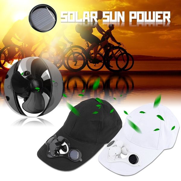 Solar Power Fan Hat Cap Fishing Summer Sport Outdoor Hat Cap with Solar Sun Power Cool Fan for Cycling Energy Save No Batteries Required Blue