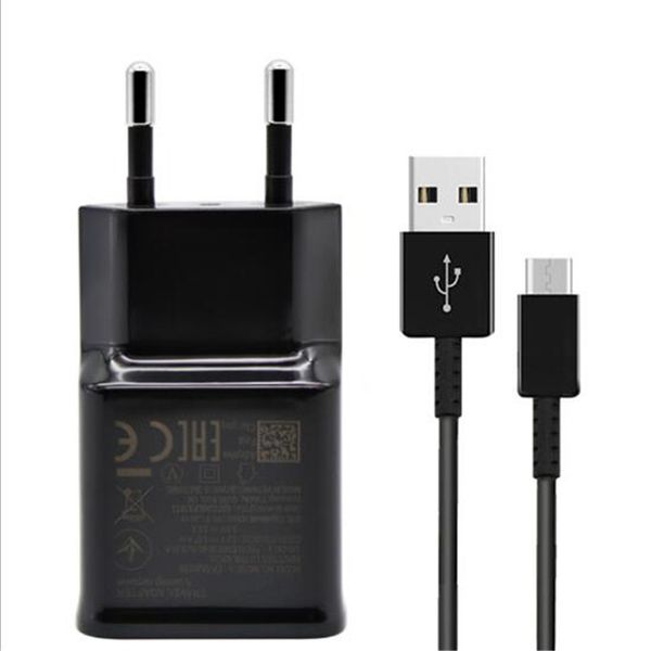 2018 New Black / White para Samsung Galaxy Note 8, S8, S8Plus S9 Carregador Rápido Adaptive Rápido Charge9V 1.67A 5V 2A com 1,2 Type-C Cable