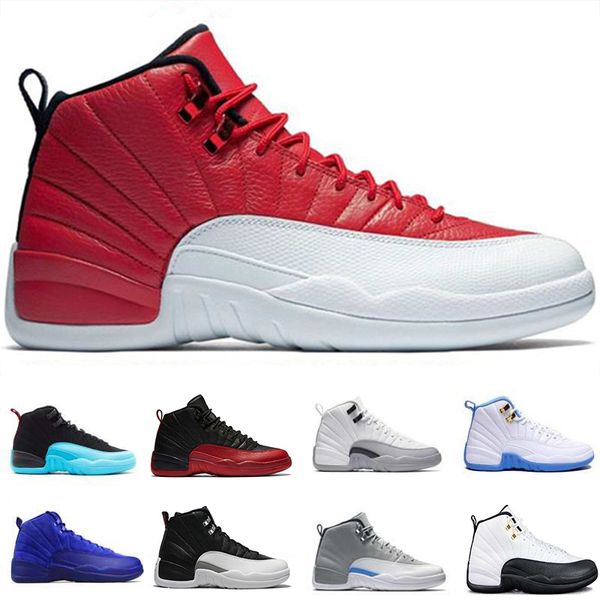 

Новый 12 мужчин баскетбольная обувь темно-серый гамма синий плей-офф высокий волк