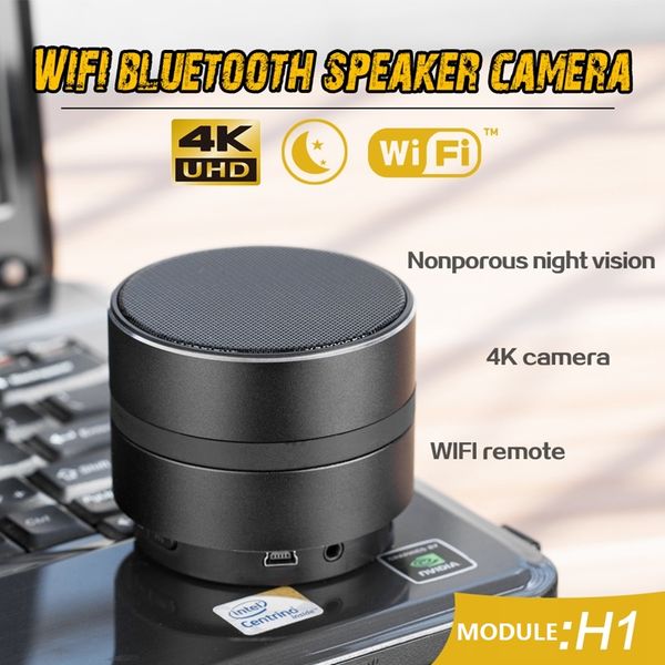 

4k ultra hd wifi bluetooth peaker camera ir night vi ion mu ic player mini camera wirele p2p ip ecurity cam with motion detection