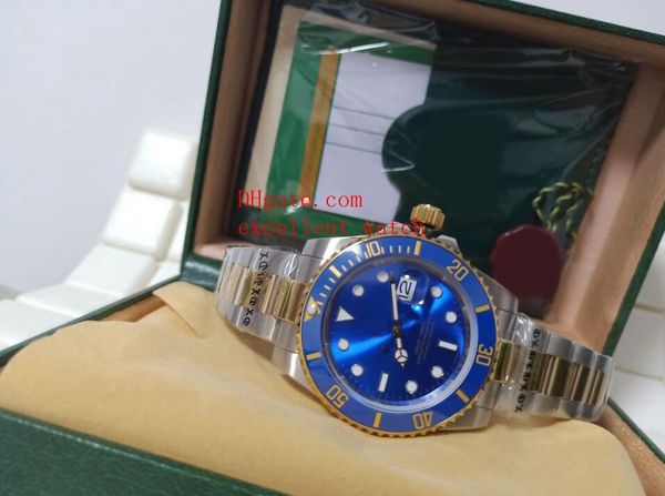 

sell fashion watches 40 mm 116613 116613lb two tone gold ceramic bezel blue dial asia 2813 automatic mechanical mens watch watche chri, Slivery;brown