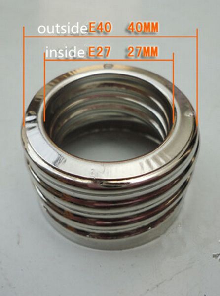 

10pc/lot e27 to e40 adapter ring e40 to e27 lamp holder converter large screw change small screw stainless steel conversion head