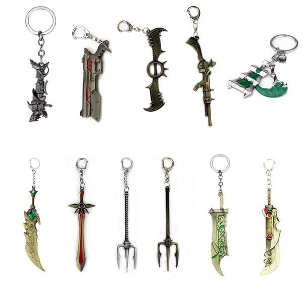 

game lol thresh weapon league of legendes keychains trendy accessories women men key chain chaveiro drop shipping, Silver