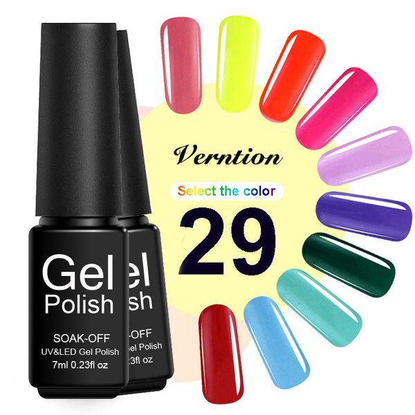 

verntion lucky gel nail polish soak off semi permanent nude color gel polish 8ml professional manicure lacquer nail art, Red;pink