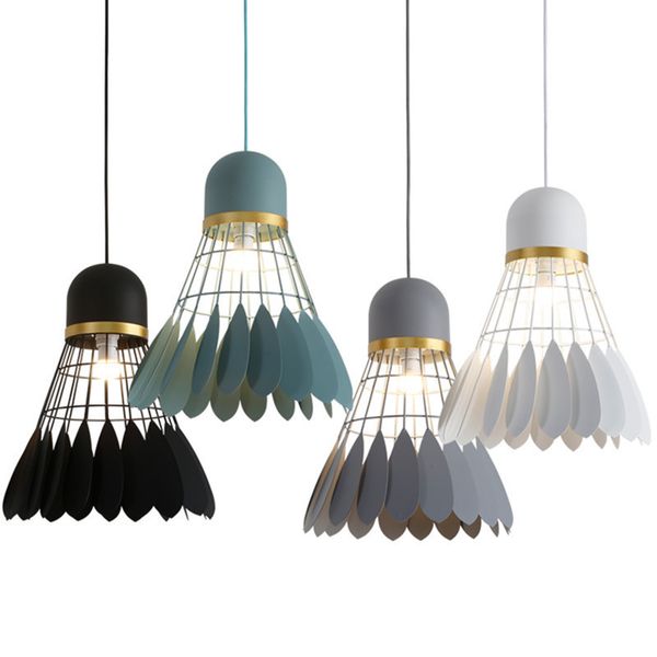 

New nordic feather pendant lamp cafe bar re taurant hanging lighting modern minimali t iron bedroom light fixture drop hipping