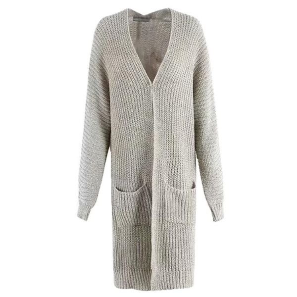 

2018 autumn winter solid color long cardigan women open stitch knitting sweater middle long jumper kleding femme, White;black