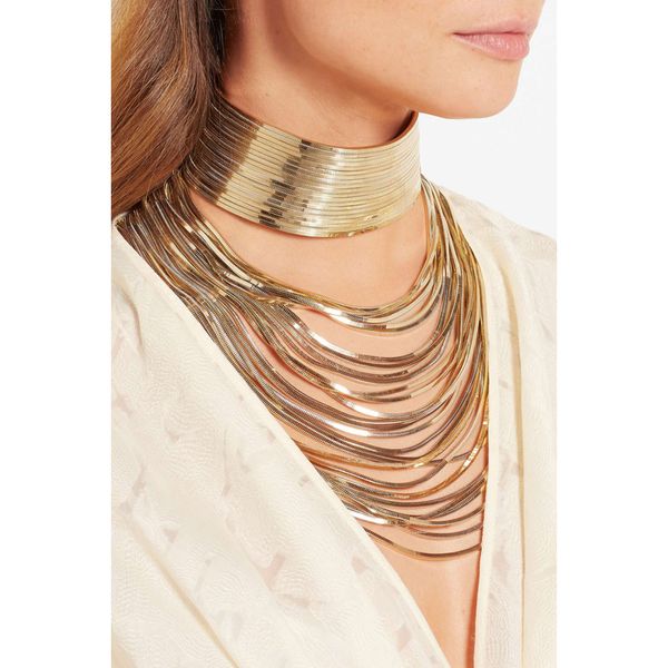 

whole saleluxury metal chain choker maxi shining necklace egypt style trendy2017 multilayer wedding collier fashion jewelry ethnic vintage, Golden;silver