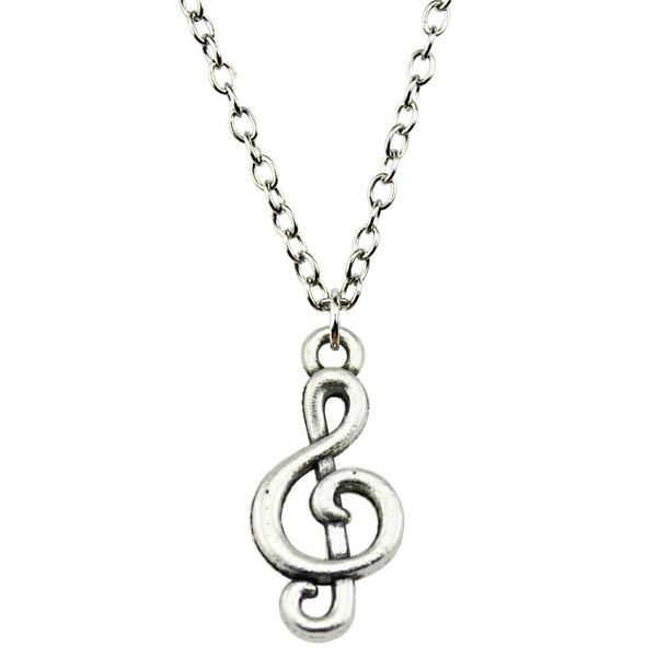 

wysiwyg 5 pieces metal chain necklaces pendants male necklace fashion musical note 23mm n2-b11529, Silver
