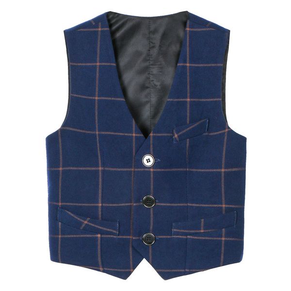 

spring autumn children's suit vest formal blue vests, Black;white