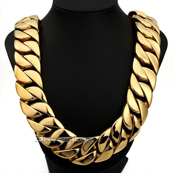 

30mm super heavy thick mens chain round curb gold tone 316l stainless steel necklace 18-36inch customized fashion gift dlhn29, Silver