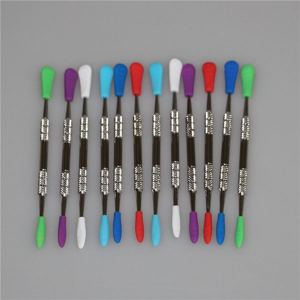 

100pcs wax dabbers dabbing tool with silicone tips 120mm dabber tool stainless steel pipe cleaning tools dhl