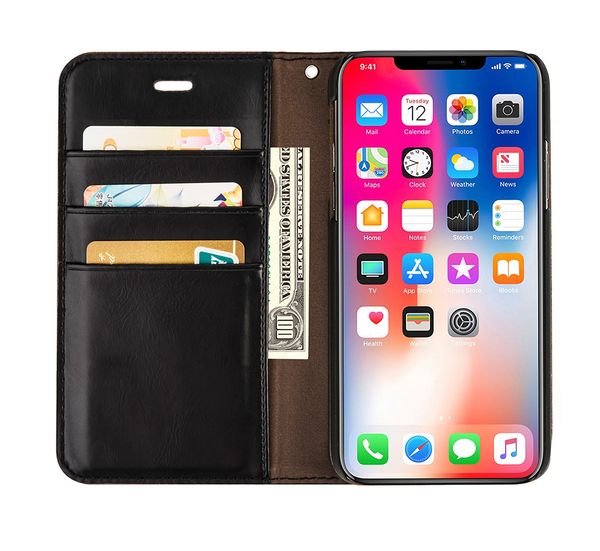 

multifunction pu leather mobile phone accesories case for iphone x 8 plus wallet card slot cell phone case leather for iphone 7 6 plus