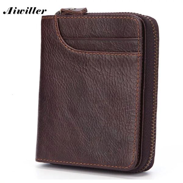 

men wallets with coin pocket short zipper for men clutch business slim male wallet genuine leather 2018 fashion mini purse, Red;black
