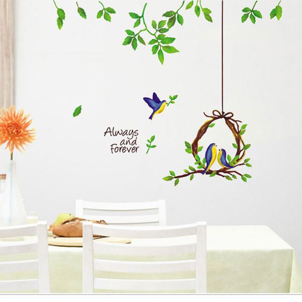 

wholesale cartoon animal tree bird wall sticker living room bedroom background decorative covering art decals home stickers