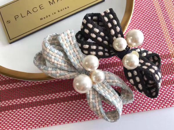 

1pcs fashion women girls bling headwear pearls rhinestone hair clip barrette hairpin tiara satin ribbon bow hair accessories