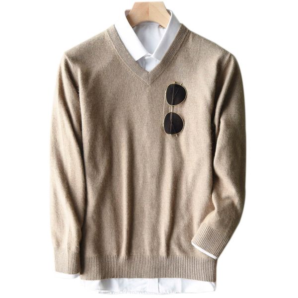 

solid pullover v neck sweater men long sleeve shirt men's sweaters casual dress brand cashmere knitwear pull homme soft jumpers, White;black