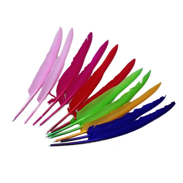 

signing ball pens multi colors wedding feather guest book pen stationery wedding for writing gift office school supplies, Blue;orange