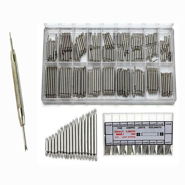 

360pcs 8mm - 25mm stainless steel watch link pins tool kit and dismantle watchband tool ear batches both head watches for parts