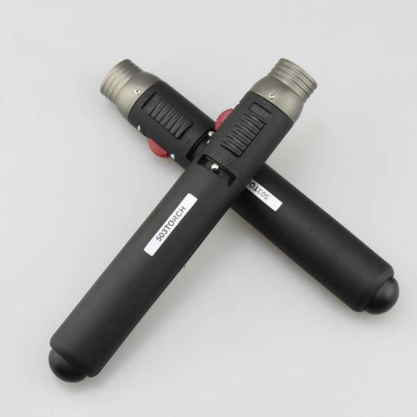 Dual-Mode-Flamme X503 Bleistiftstrahlbrenner Butan-Gasfeuerzeug 1300-Grad-Flamme Schweißen Löten Nachfüllbar zum Rauchen Küchenwerkzeug DHL-frei