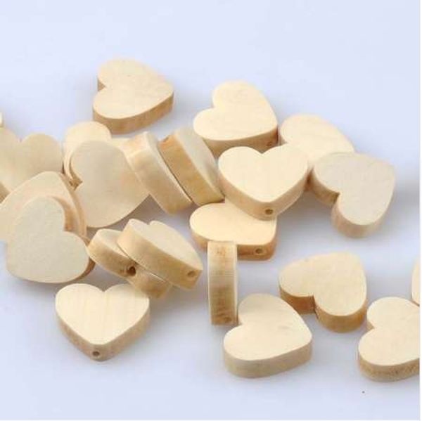 

19mm 50pcs natural wooden heart wooden beads for kids jewelry making mt1481, Black