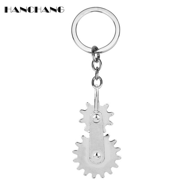 

punk gearwheel keychain silver color gear pendant key chain women men car key ring fashion trinket chaveiro llavero