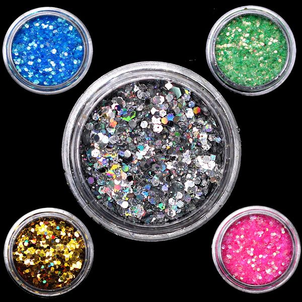 

1pcs ab nail sequins flakes star moon heart nail gel round glitter holographic pigment art decoration m2a506, Silver;gold