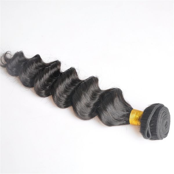 

8a malaysian virgin human hair loose deep wave curly unprocessed remy hair weaves double wefts 100g/bundle 1bundle/lot hair wefts, Black
