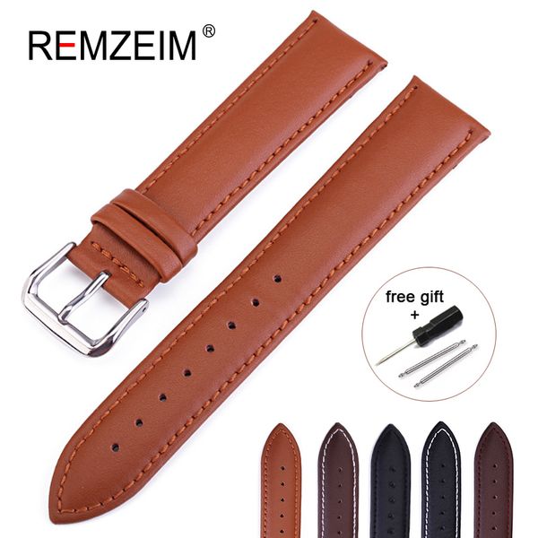 

genuine leather watchband 16mm/18mm/20mm/22mm/24mm brown black sport business wrist watch band strap belt, Black;brown